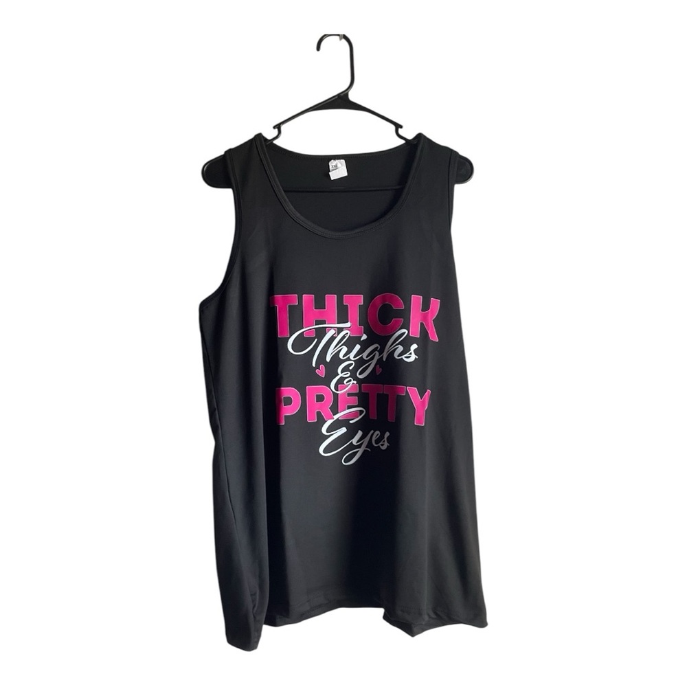 Boutique Women’s Size XXL Black Graphic Tank Top - Picture 3 of 12